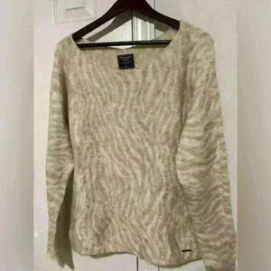 Beige print Abercrombie & Fitch sweater Sz Large